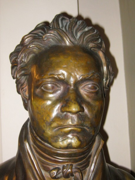 a bust of Beethoven made from a life mask (made of his face while he was alive) 