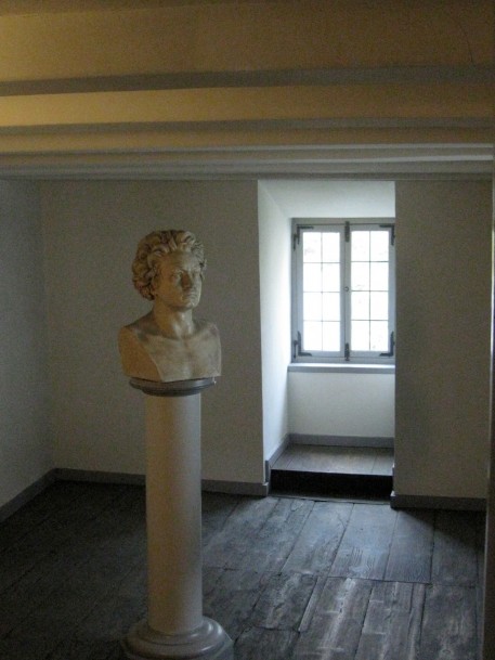 This is the room he was born in, a small room where his parents lived as well. She would have 7 children only two of whom survived. Those are the original floor boards 