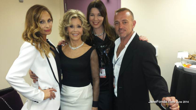 This is my glam team, left to right: makeup artists Elan Bongiorno, me,  my stylist, Tanya Gill, and my hair stylist, Matthew Shields