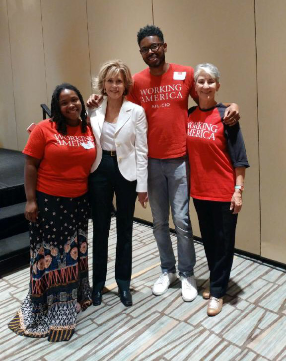 with Karen Nussbaum, and Working America leadership