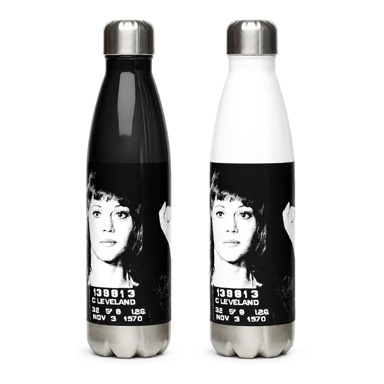 Jane Fonda Mugshot Stainless Steel Water Bottle - 17oz